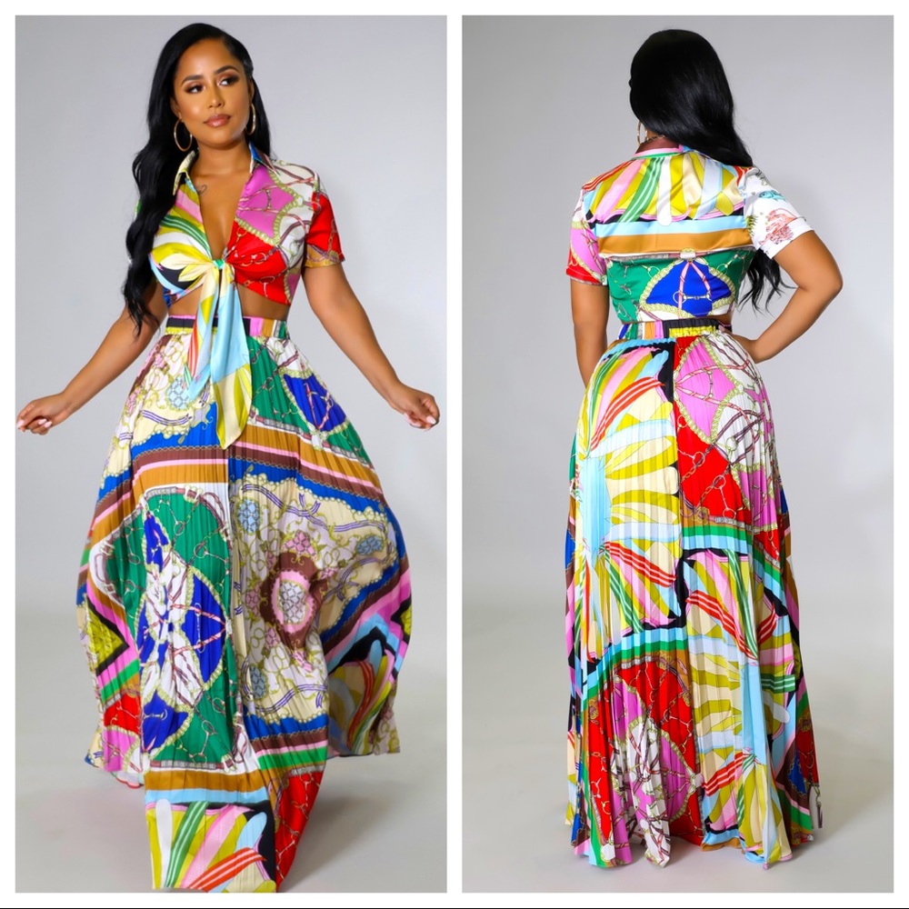 Multicolor flower 2piece Set